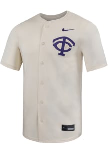 Nike TCU Horned Frogs Mens Natural Limited Full Button Baseball Jersey