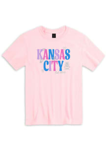 Kansas City Womens Pink Glitter Icons Short Sleeve T-Shirt