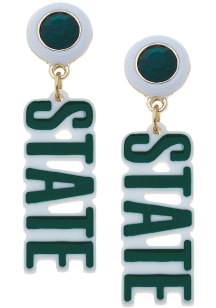 Michigan State Spartans Resin Logo Womens Earrings