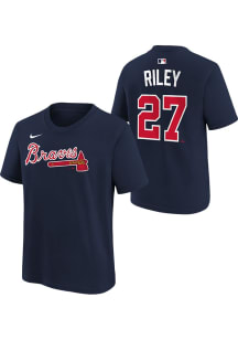 Austin Riley Atlanta Braves Youth Navy Blue Home NN Player Tee