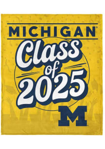 Michigan Wolverines Class of 2025 Silk Touch Fleece Blanket - Yellow