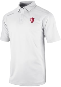 Columbia Indiana Hoosiers Mens White Heat Seal Omni Wick Shotgun Short Sleeve Polo