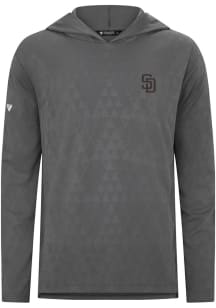 Levelwear San Diego Padres Mens Ash Spike Insignia 2.0 Long Sleeve Lightweight Hoodie