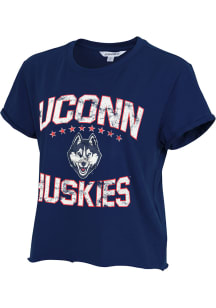UConn Huskies Womens Navy Blue Primetime Short Sleeve T-Shirt