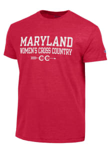 Champion Maryland Terrapins Red Womens Cross Country Short Sleeve Fashion T Shirt