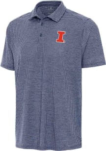 Antigua Illinois Fighting Illini Mens Navy Blue Replica Short Sleeve Polo