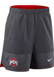 Nike Ohio State Buckeyes Mens Anthracite DriFit Knit Practice Shorts