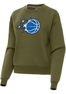 Antigua Orlando Magic Womens Olive Full Front Victory Crew Sweatshirt