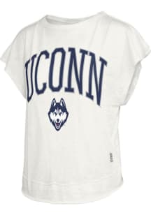 Pressbox UConn Huskies Womens White Nelson Movement Short Sleeve T-Shirt
