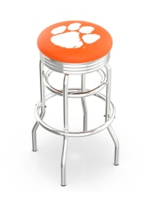 Clemson Tigers Double-Ring Swivel Chrome Pub Stool - Black