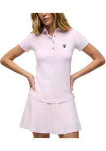 Greyson Michigan State Spartans Womens Pink Scarlett Short Sleeve Polo Shirt