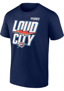 Oklahoma City Thunder Navy Blue 2025 Playoff Participant Loud City Short Sleeve T Shirt