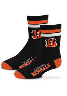 Cincinnati Bengals 2 Stripe Deuce Full Color Baby Quarter Socks