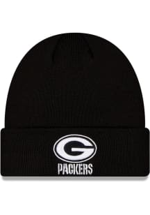 New Era Green Bay Packers Black GCP Knit Cuff Mens Knit Hat