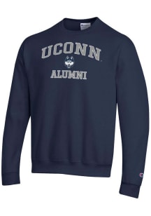 Champion UConn Huskies Mens Navy Blue Logo Alumni Powerblend Long Sleeve Crew Sweatshirt