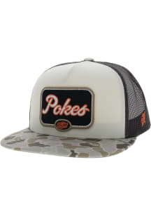 Hooey Oklahoma State Cowboys White Duck Camo Patch Trucker Mens Snapback Hat