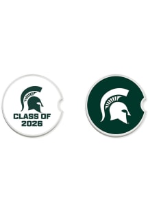 Michigan State Spartans Class of 2026 Set of 2 Car Coaster - White