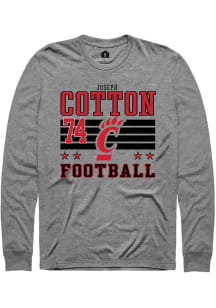 Joseph Cotton Cincinnati Bearcats Grey Football NIL Striped Long Sleeve Player T Shirt