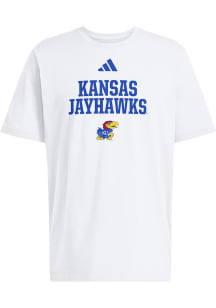 Adidas Kansas Jayhawks White Locker Wordmark Short Sleeve T Shirt