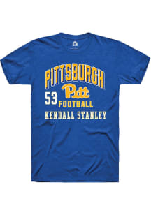 Kendall Stanley Pitt Panthers Blue Football NIL Arch Logo Short Sleeve Player T Shirt