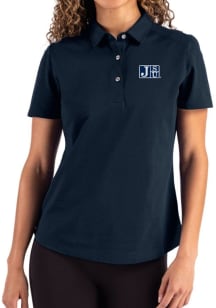 Cutter and Buck Jackson State Tigers Womens Navy Blue Advantage Short Sleeve Polo Shirt