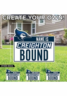 Creighton Bluejays Personalized School Bound Yard Sign - White