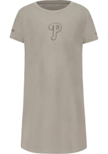 Pro Standard Philadelphia Phillies Girls Tan Neutral Short Sleeve Dress