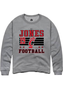 Cj Jones Cincinnati Bearcats Mens Grey Football NIL Striped Player Crew