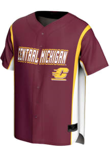 ProSphere Central Michigan Chippewas Mens Maroon Rival Design Baseball Jersey