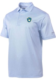 Columbia Milwaukee Brewers Mens White Fairway Polo Short Sleeve Polo