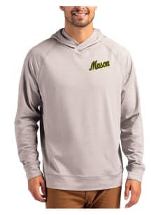 Cutter and Buck George Mason University Mens Grey Vault Adapt Knit Hood Long Sleeve Hoodie