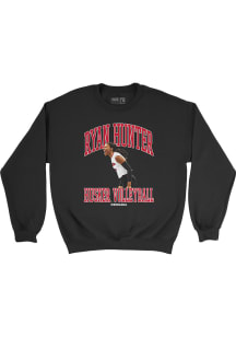 Ryan Hunter  Campus Ink Nebraska Cornhuskers Youth Black Black Crew Long Sleeve Crew Sweatshirt