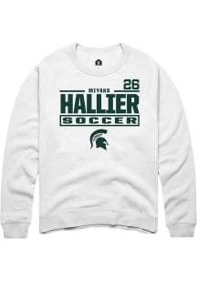 Miyako Hallier Michigan State Spartans Mens White NIL Stacked Box Player Crew