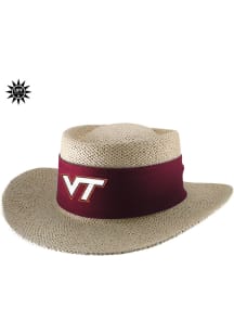 LogoFit Virginia Tech Hokies Tan Tournament Straw Hat Mens Bucket Hat