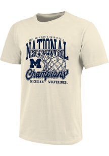 Michigan Wolverines Youth Ivory 2026 Men's Basketball National Champions Short Sleeve T-Shirt