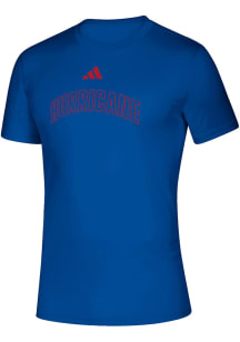 Adidas Tulsa Golden Hurricane Blue Heat Seal Creator Short Sleeve T Shirt