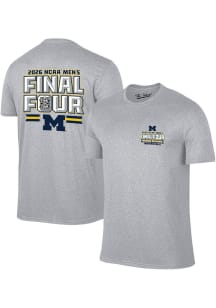 Michigan Wolverines Grey 2026 Men's Basketball Final Four Bound Short Sleeve T Shirt