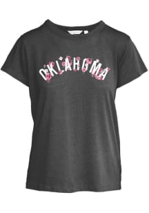 Oklahoma Womens Charcoal Floral Oklahoma Short Sleeve T-Shirt