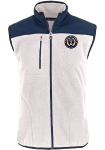 Cutter and Buck Philadelphia Union Mens White Cascade Sherpa Sleeveless Jacket