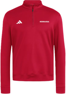 Adidas Nebraska Cornhuskers Mens Red Ultimate 365 Cozy Long Sleeve Qtr Zip Pullover