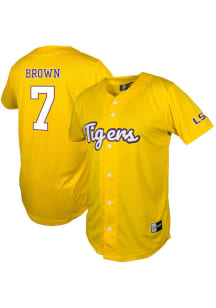 Jake Brown  LSU Tigers Mens Gold NIL Baseball Jersey