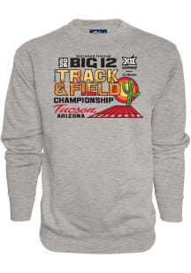Blue 84 Big 12 Mens Grey 2026 Big 12 Outdoor Track & Field Championships Long Sleeve Crew Sweatshi..