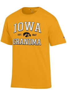 Champion Iowa Hawkeyes Gold Est. Date Grandma Jersey Short Sleeve T Shirt