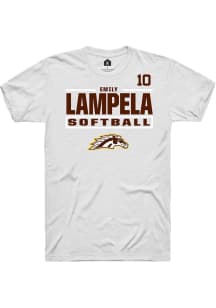 Emily Lampela Western Michigan Broncos White NIL Stacked Box Short Sleeve Player T Shirt