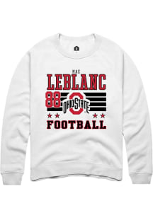 Max LeBlanc Ohio State Buckeyes Mens White Football NIL Striped Player Crew