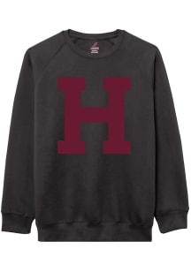 Harvard Crimson Mens Black Block H Long Sleeve Crew Sweatshirt
