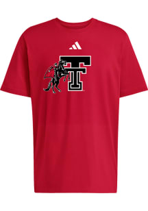 Adidas Texas Tech Red Raiders Red Big Mascot Short Sleeve T Shirt