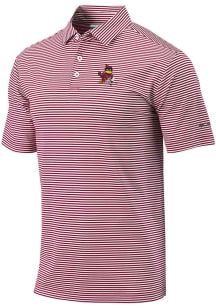 Columbia Iowa State Cyclones Mens Cardinal Golf Invite Club Stripe Short Sleeve Polo