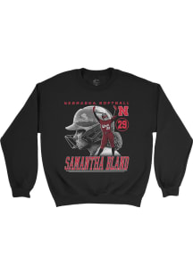 Samantha Bland Nebraska Cornhuskers Mens Black Illustrated Player Crew