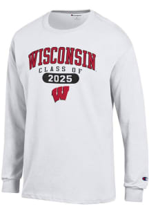 Champion Wisconsin Badgers White Class of 2025 Jersey Long Sleeve T Shirt